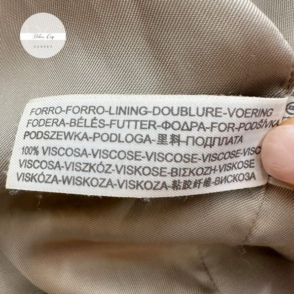 MASSIMO DUTTI Long Pea Coat Belled Sleeves Size 26 US - Picture 12 of 13